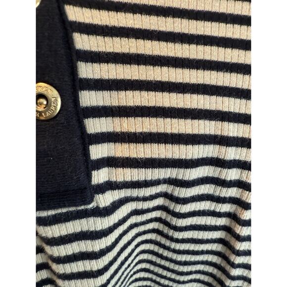 Vintage Lauren Ralph Lauren Women's Henley Top Petite Large 3/4 Sleeve Y2K Vibes - Picture 10 of 10